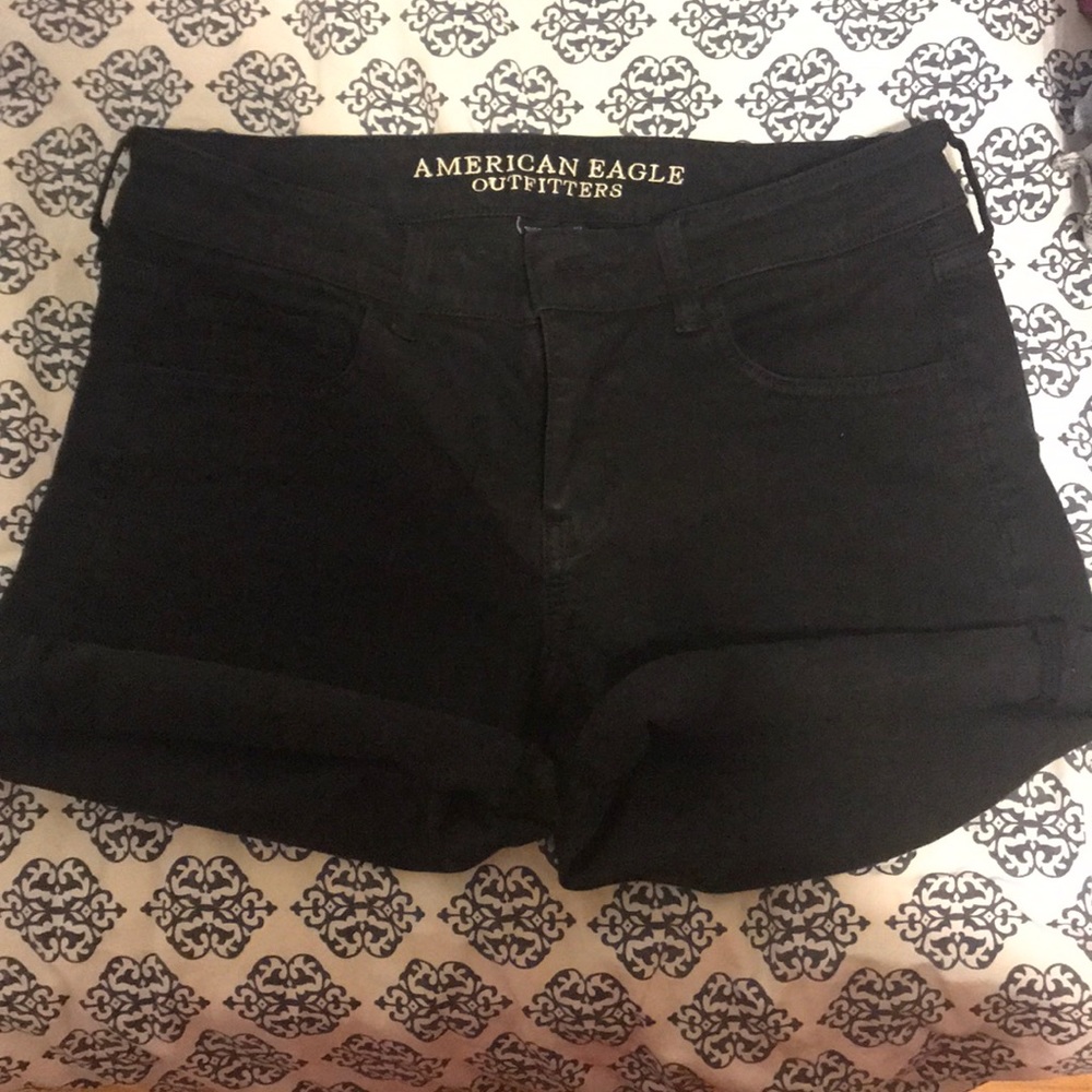 Black American Eagle Super high rise shorts